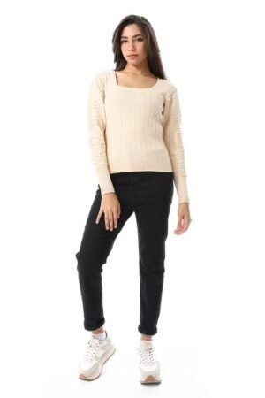 بنطال جينز نسائي كلاسيكي بخمسة جيوب وقصة ضيقة (Skinny Fit)