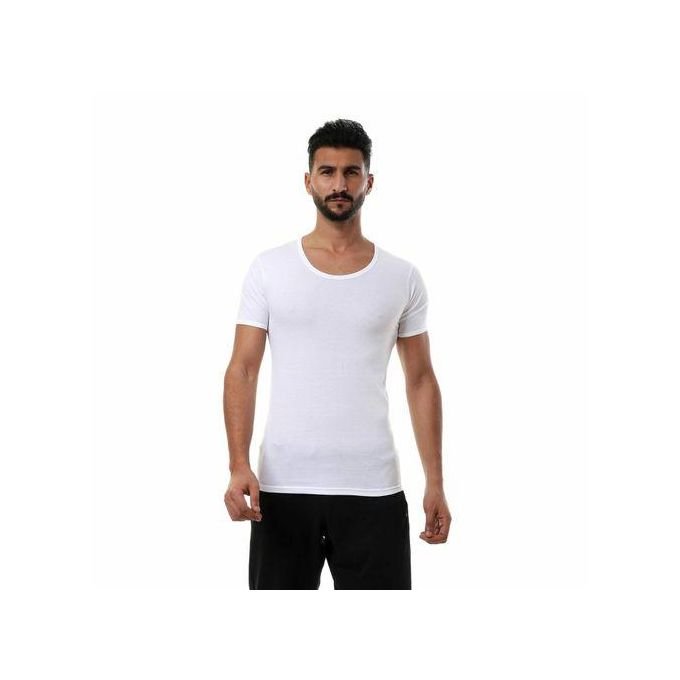 طقم فانلات داخلية رجالي نصف كم بفتحة رقبة دائرية (حوض) قطن 100% (3 قطع) من داين - Image 7