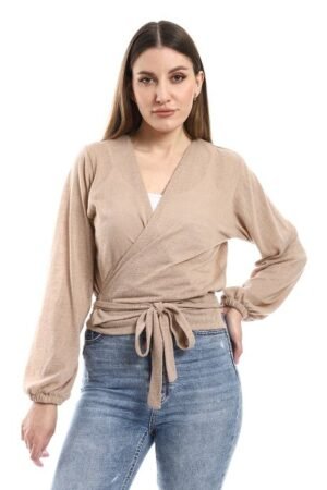 Caesar بلوزة نسائية من قماش بأكمام طويلة