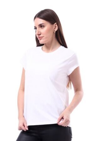 تيشيرت نسائي قطن بأكمام نصفية